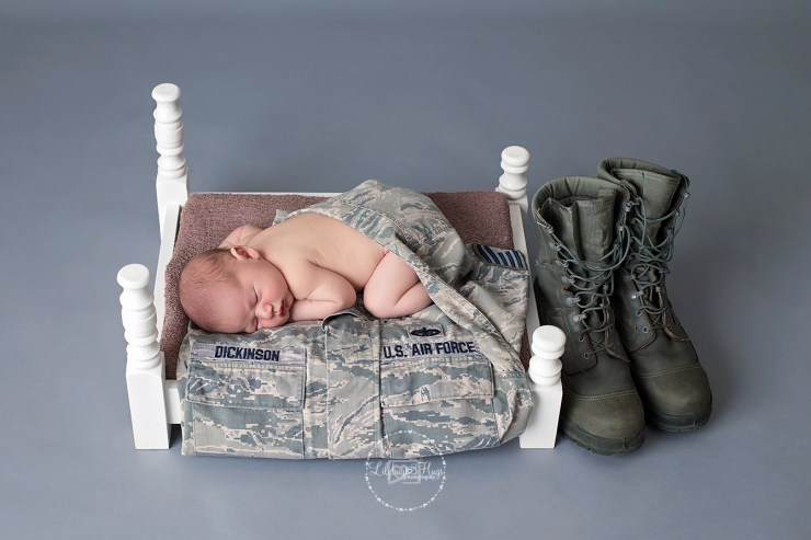 Too sweet with his daddy's USAF gear.